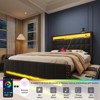 Upholstered Platform Bed Frame with Charging Station, Drawers & LED Headboard - 3 of 4