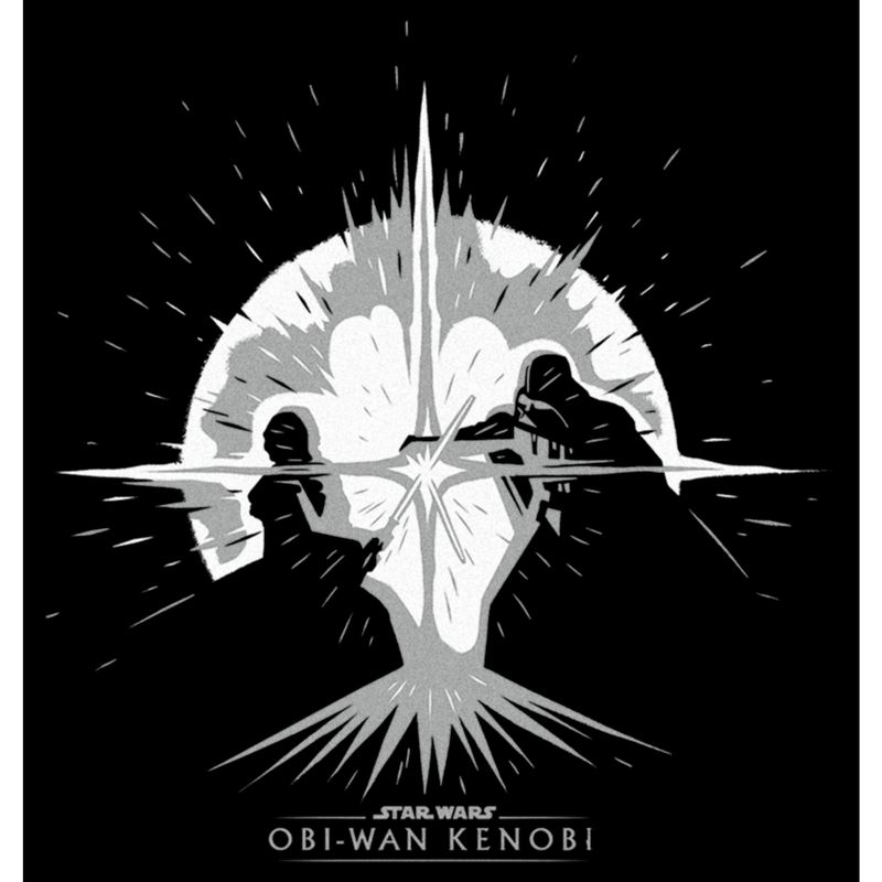 Men's Star Wars: Obi-Wan Kenobi Darth Vader vs Kenobi Silhouette Lightsaber Explosion T-Shirt, 2 of 6