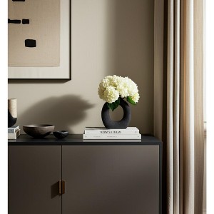 Modern Ceramic Vase - Contemporary Ceramic Flower Holder - Unique Home & Office Decor - Stylish Accent for Bedroom & Living Room - 1 of 4