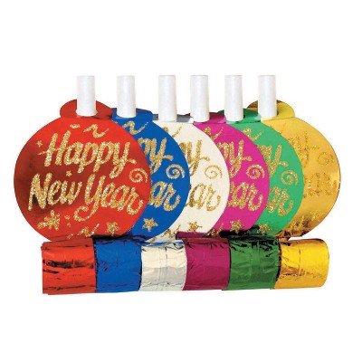  6ct New Year's Assorted Party Blowers 