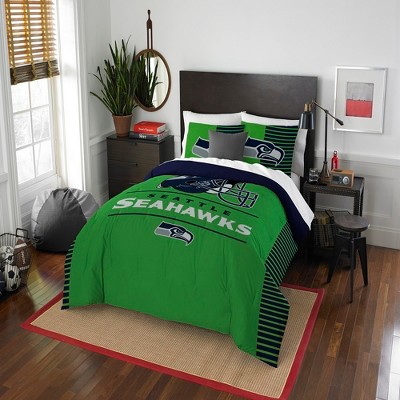 Nfl Seattle Seahawks 5 Piece Full Sized Bedding Set Reversible Comforter Sheet Set Amazon Ca Home Kitchen