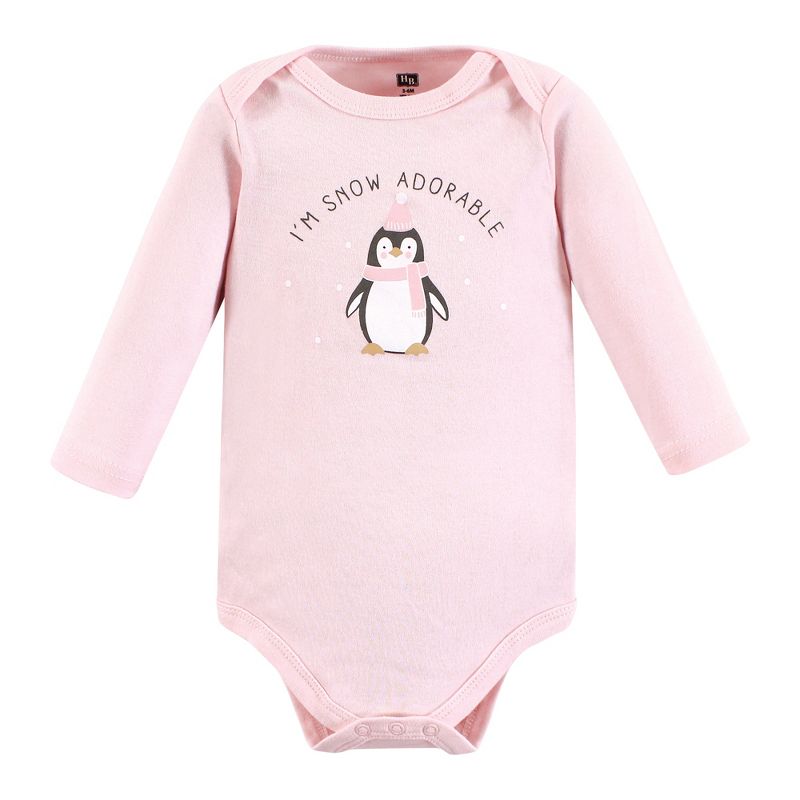 Hudson Baby Infant Girl Cotton Long-Sleeve Bodysuits, Girl Arctic Animals, 3 of 8