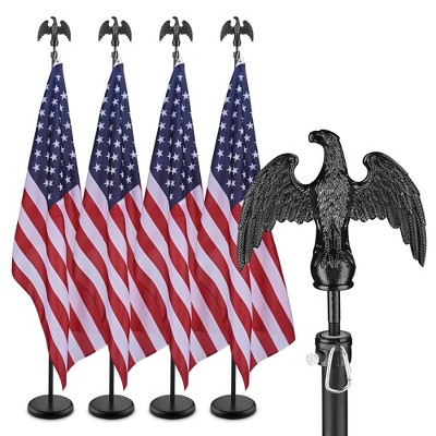Yescom 4 Pack 6 Ft Sectional Indoor Flag Pole Kit Aluminum US Flag Eagle Finial