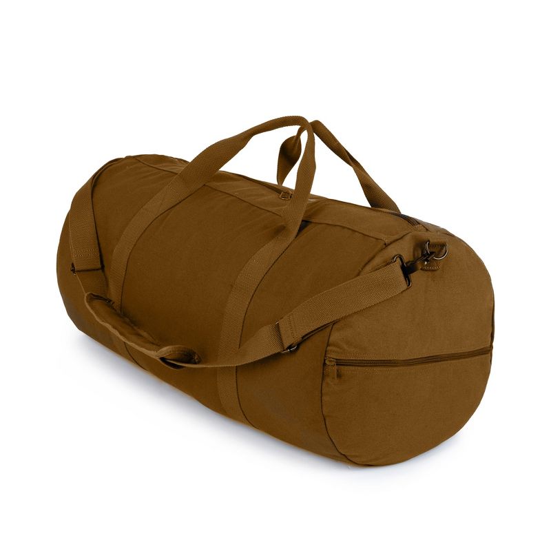 Bear & Bark Large Duffle Bag – Desert Brown 32”x18” - 133.4L - Canvas Military and Army Cargo Style Travel Luggage, 1 of 4