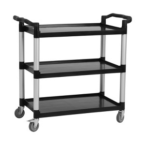 3-Tier Heavy Duty Service Cart with Wheels, 360 LBS Capacity Rolling Utility Push Cart for Home, Office, Hotel - 1 of 4