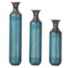 AZL1 Life Concept Decorative Vase Modern Droplet Shaped Metal with Sleek Finishes Plush Textures 3 Piece Set for Decoration, Blue, 21.2"*7.87"*30.9" - 4 of 4
