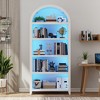 Fredees 5-Shelf Arch Bookcase with 3-Color LED Sensor Lights – Display Shelf for Study, Bedroom, or Living Room. - 4 of 4