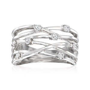 Ross-Simons 0.25 ct. t.w. Diamond Highway Ring in Sterling Silver - 1 of 4