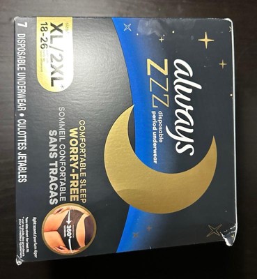 Always Zzz Disposable Period Underwear - Xl/xxl - 7ct : Target