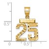 Black Bow Jewelry 14k Yellow Gold, Varsity Collection, Small D/C Pendant Number 25 - 2 of 3