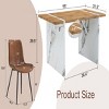 Infurnic Dining Sets Wood Veneer Dining Set with 4 Chairs Marble Style Legs Modern Minimalist Kitchen Table Collection, Brown, 55"*31.5"*29.5" - 3 of 4