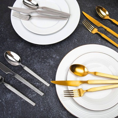 Podium Mirrored Silver Stainless Steel 20-Piece Flatware Set