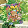 Spring Rabbit Tulips House Flag Easter Eggs Floral 28" x 40" Briarwood Lane - 4 of 4
