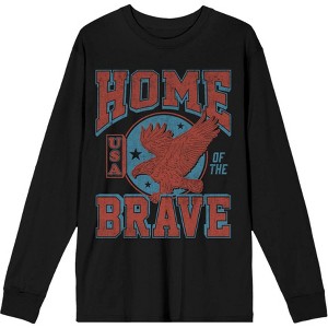 USA Home of the Brave Adult Crew Neck Long Sleeve Tee - 1 of 2
