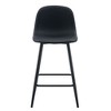 PAGED Modern PU Leather Bar Stools Set of 2, Counter Height Stools with Curved Backs & Metal Legs for Pub, Dining Room, Living Room - 2 of 4