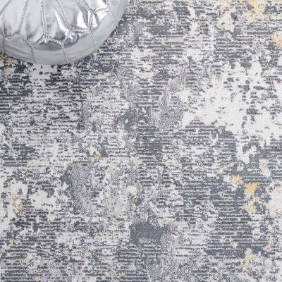 Abstract Elegance 8' x 10' Gray Synthetic Area Rug