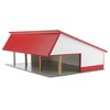 1/64 White & Red 64ft x 48ft Wooden Cattle Shed with Removeable Roof STA-227 - 2 of 4