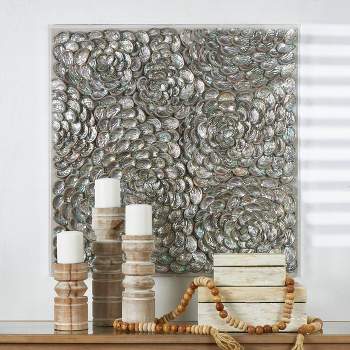 Acrylic Shell Handmade 3D Layered Shadow Box with Iridescent Finish Brown - Olivia & May