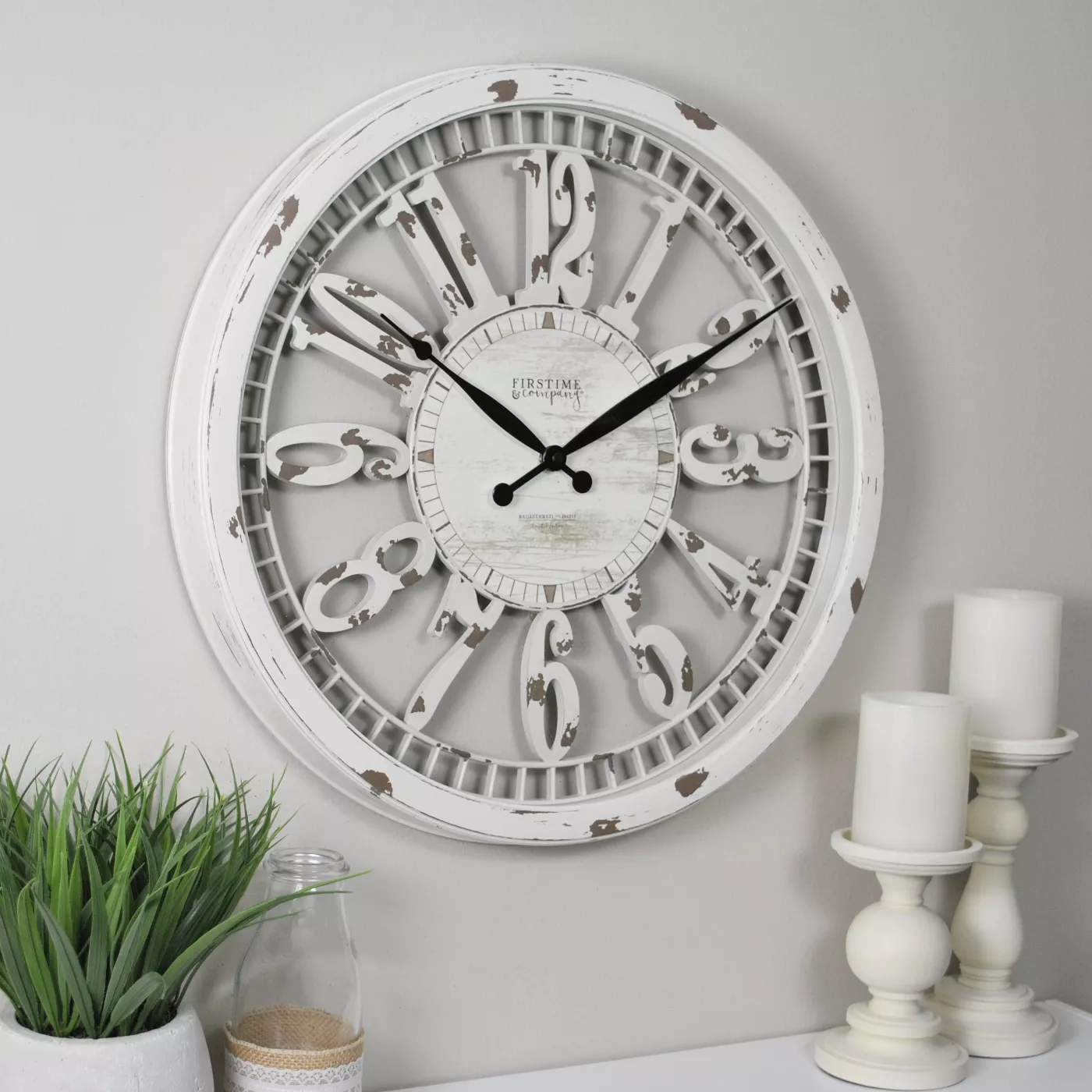 20" Whitney Farmhouse Wall Clock Antique Cream - FirsTime & Co. - image 1 of 7