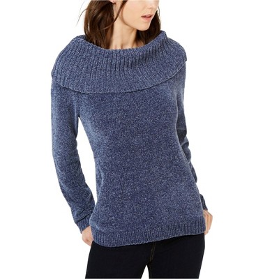 I.N.C International Concepts Womens Chenille Pullover Sweater, Blue, X-Large