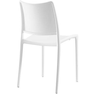 White Low Plastic Modern Side Chair