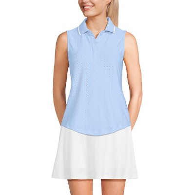 Lands' End Women's Sleeveless Eyelet Active Polo Top