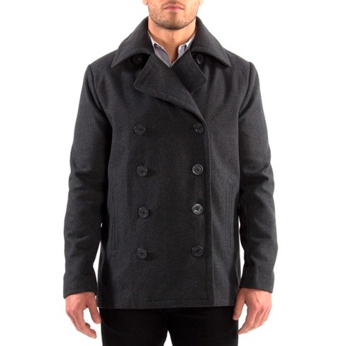 mens grey pea coat