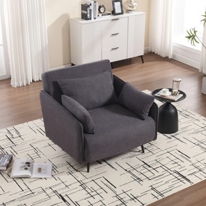 PAGED Convertible Folding Accent Lounge Chair Bed with Adjustable Backrest&Pillows,Single Sleeper Chair Sofa for Small Spaces,Apartment - 1 of 4