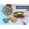 Nat & Jules Wood Partitions Matte Green 16 inch Metal Enamel Divided Chip and Dip Tray - 2 of 4