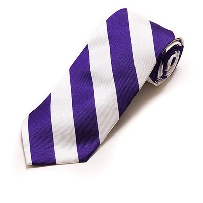 Men's College Striped Colored Silk Long Or X-Long Neck Tie