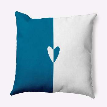 16"x16" Valentine's Day Modern Heart Square Throw Pillow Teal - e by design
