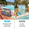 Rolling Pool Float Storage Organizer, PE Rattan Pool Caddy with Towel Rack & Basket for Toys Noddles Beach Balls - 3 of 4