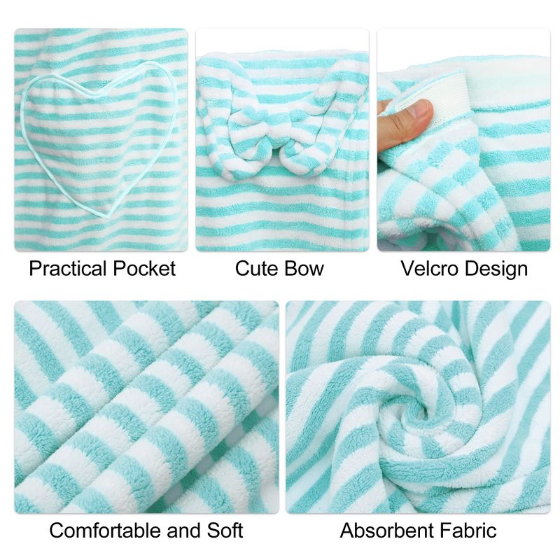 Unique Bargains Shower Wrap Towel for Women Adjustable Bath Wrap with Pocket Coral Fleece 1 Pc, 3 of 7