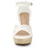 Allegra K Women's Ankle Strap Espadrille Wedge Heel Sandals - 2 of 4