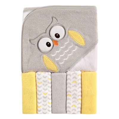 Luvable Friends Hooded Towel with Five Washcloths Dog / One Size