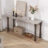 48 inch Long Rectangle Mid-Century Console Table for Entryway, Wood sofa Table with 2-Tier Storage Shelf, Grey - 2 of 4