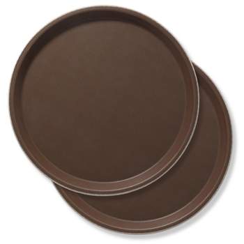 Jubilee (Set of 2) 11" Round Restaurant Serving Trays, Brown - NSF Certified Food Service Trays