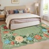 Vintage Floral Scalloped Area Rug Machine Washable Rug Stain Resistant Easy Cleaning Carpet Non Slip Soft Low Pile Folding Floor Cover For Home - 4 of 4