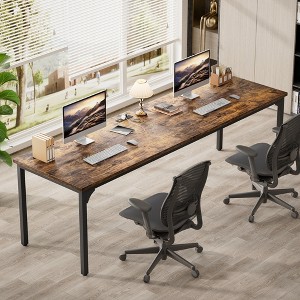 Aheaplus 78.8'' W Rectangle Computer Desk with Power Outlet - 1 of 4