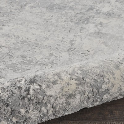 Abstract Elegance 7'10" x 10'6" Grey and Ivory Modern Area Rug
