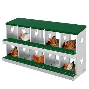 10-Hole Galvanized Chicken Nesting Box - Heavy Duty Egg Laying Box for Hens & Ducks | Rollout Egg Collection | Ventilated Design with Easy Access | - 1 of 4
