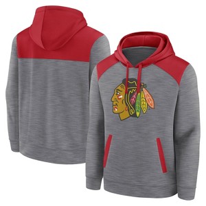NHL Chicago Blackhawks Men's Gray Poly Hooded Sweatshirt - 1 of 3