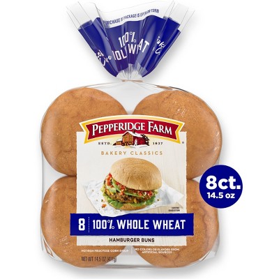 Pepperidge Farm Bakery Classics 100% Whole Wheat Hamburger Buns - 14.5oz/8ct