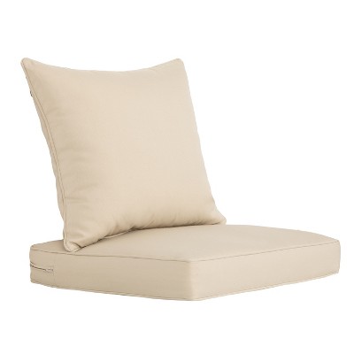 ARTPLAN Indoor/Outdoor All Weather Chair Cushions Set Deep Seat Back Pillows Outdoor Cushions for Patio Furniture