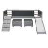 NicBex Twin Size Bunk Bed Loft Bed Pine Frame Bed Frame with 2 Storage Boxes, 3 Blackboard, Guardrails, Slide and Climbing Frame - 3 of 4