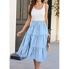 TIME HOLLOW Tiered Ruched Elastic Waist Skirt - 3 of 3