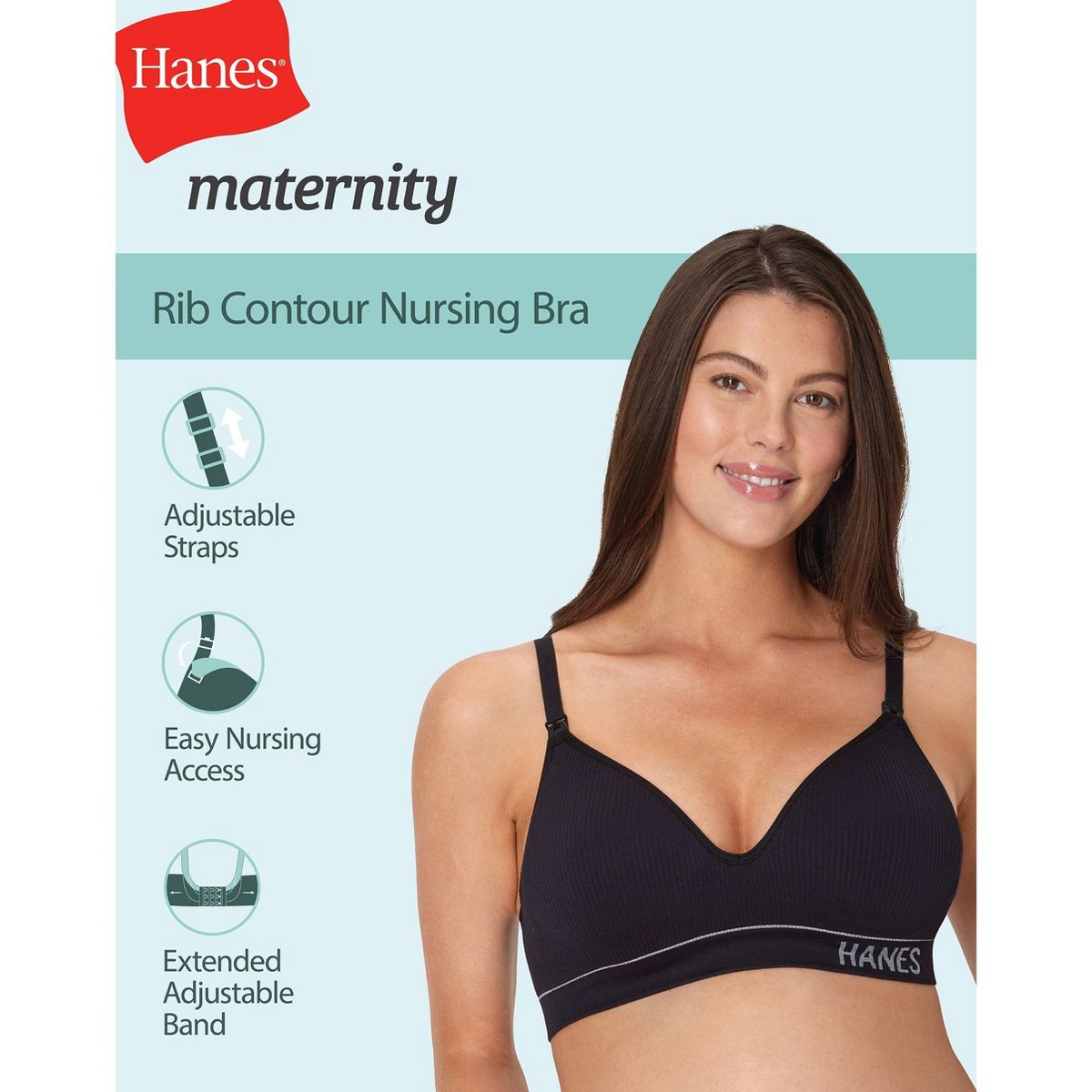 Hanes Maternity Women's Rib Nursing Bralette - thumbnail 5