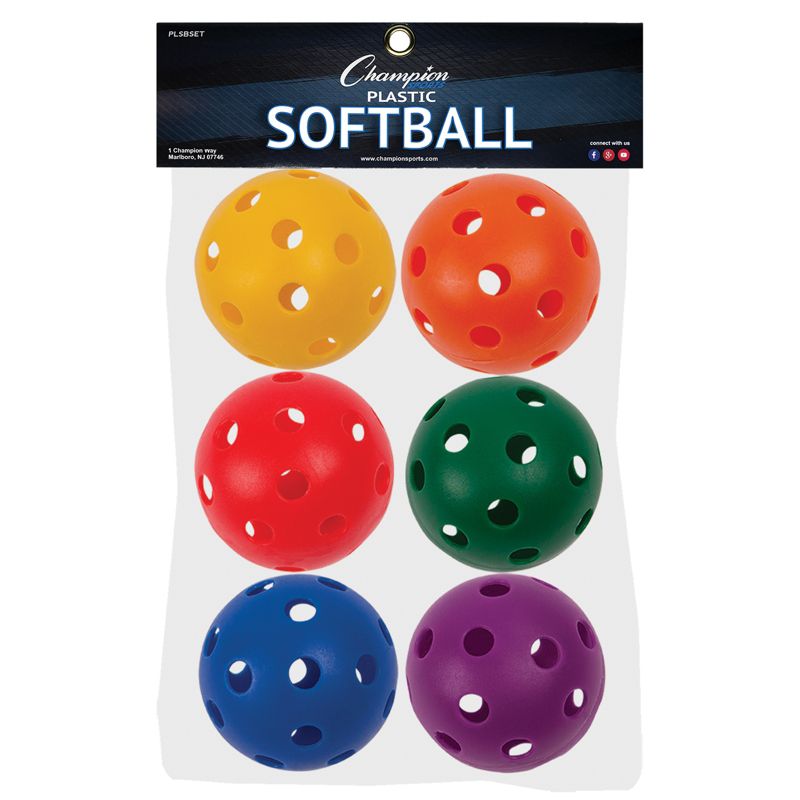 Champion Sports Plastic Softballs, 6 Per Set, 3 Sets, 2 of 4