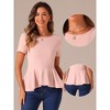 INSPIRE CHIC Women's Short Sleeve Round Neck Stretch Business Classic Peplum Top - 2 of 4