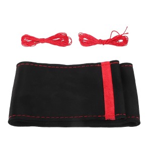 Unique Bargains Faux Suede Car Hand Sewn DIY Steering Wheel Cover - 1 of 4